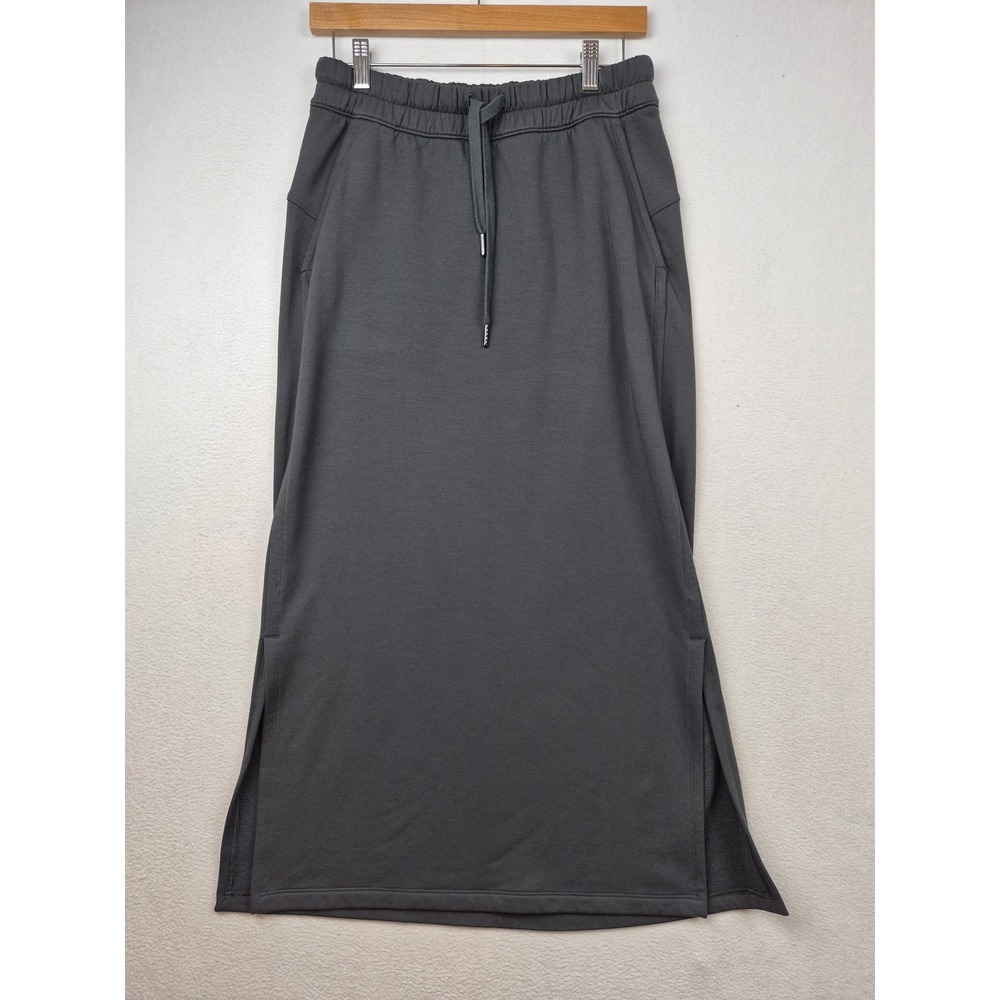 Lululemon Bound to Bliss Softstreme Maxi Skirt Size 6 Grey Side Slits - Picture 2 of 15